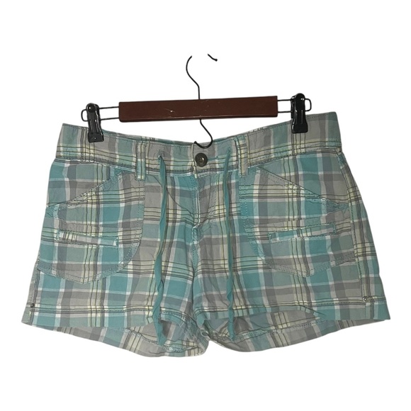 Y2K Plaid Low Rise Shorts 100% Cotton Size 9 Union Bay - Picture 1 of 3